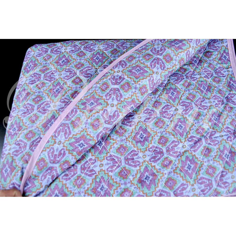 Acolchado colcha cama Doble Diseños de Cachemira de color Púrpura 270x270 de Algodón de Tejido de la Toscana