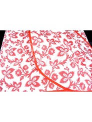 Acolchado colcha cama Doble Floral Blanco Rojo 270x270 de Algodón de Tejido de la Toscana
