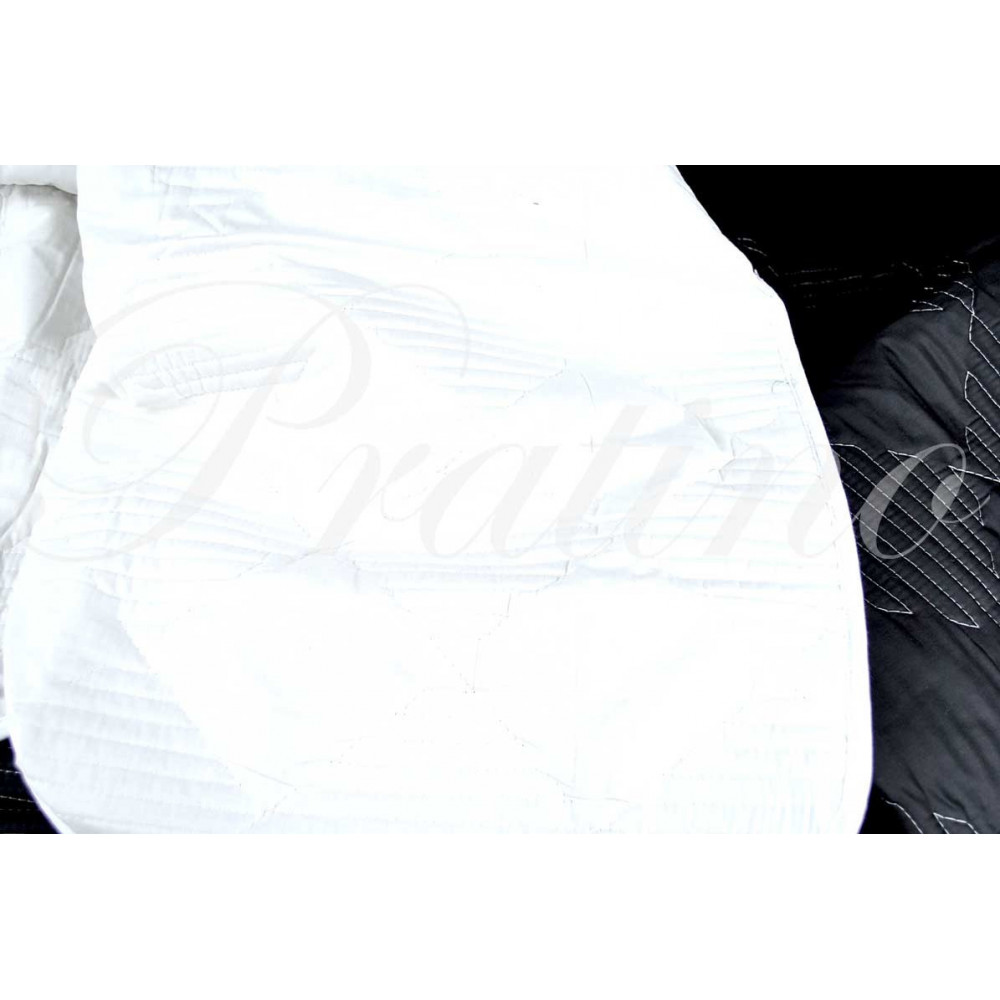 Solo Acolchado colcha de Damasco Negro Blanco 180x270 de Algodón de Tejido de la Toscana