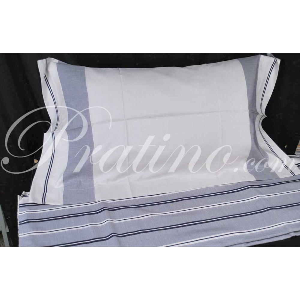 The Parure Sheets Double 100% Pure Silk Ivory-Blue 240x300 Above+Pillowcases