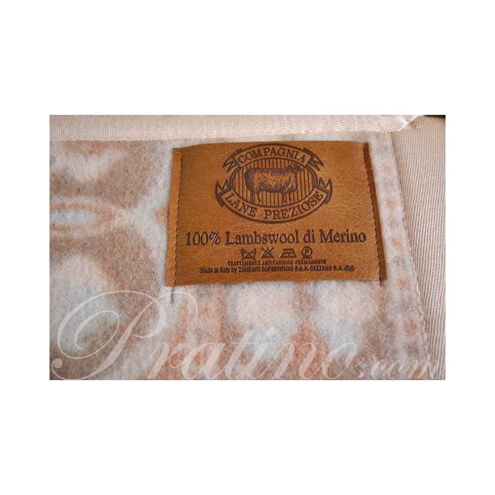 Blanket Bed Wool, Merino Lamb Beige-Pink 250x210