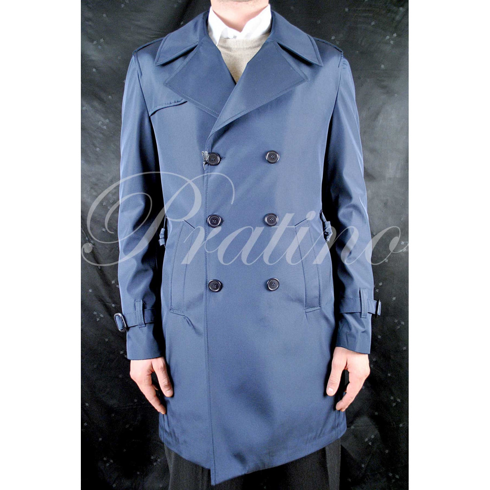 Double-breasted regenjas blauw XL XXL slim gewatteerde gewatteerde jas