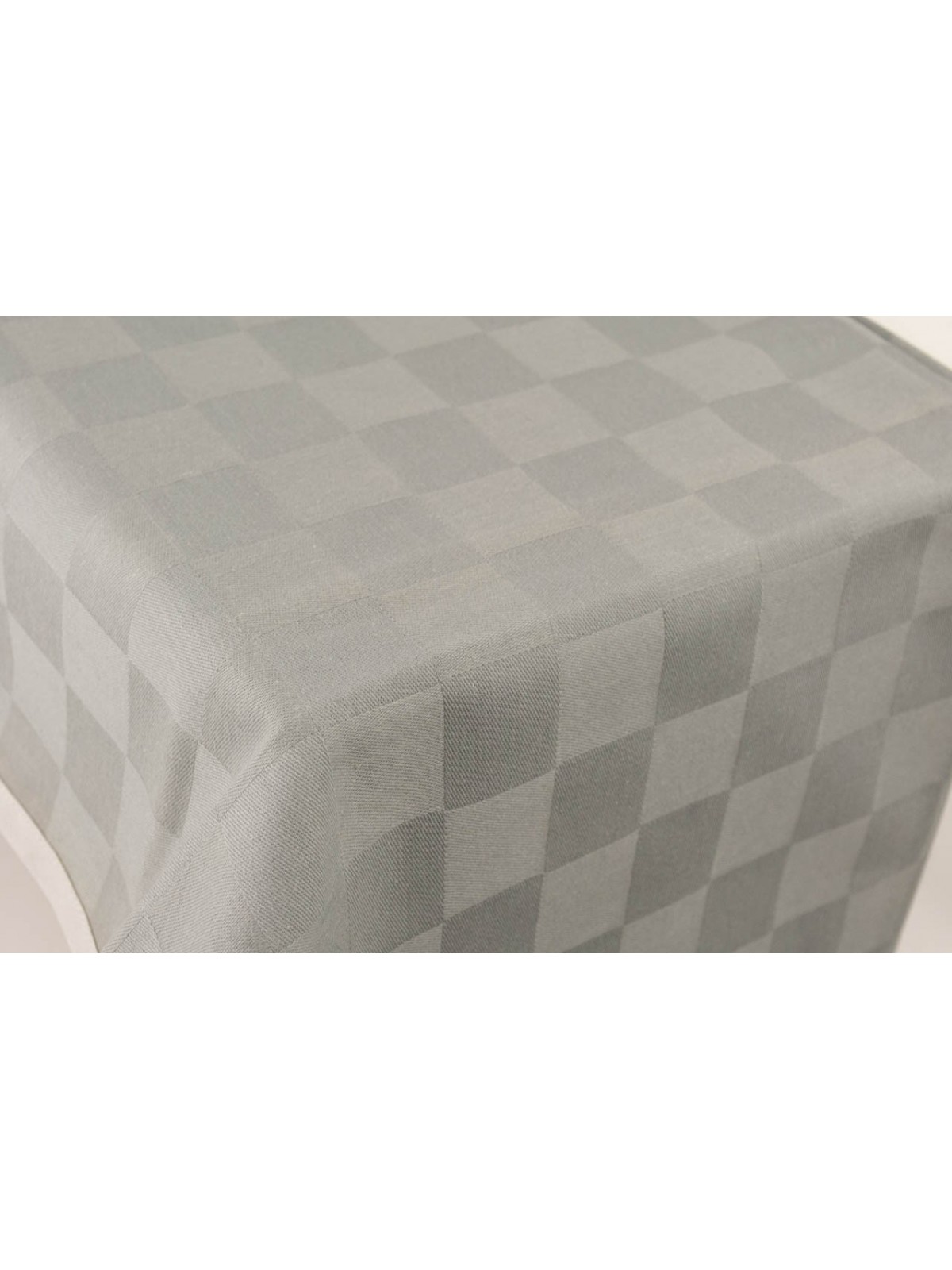 Rectangular Tablecloth x12 Gray Checks Jaquard 270x180 Without Napkins 84010