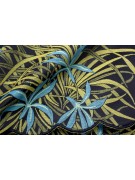 Double bedspread Satin Cotton Black Yellow Orchids 270x270 Oasis Rebrodé 