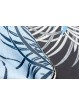 Double couvre-lit Satin de Coton Noir Gris Turquoise Orchidées 270x270 Oasis Rebrodé 