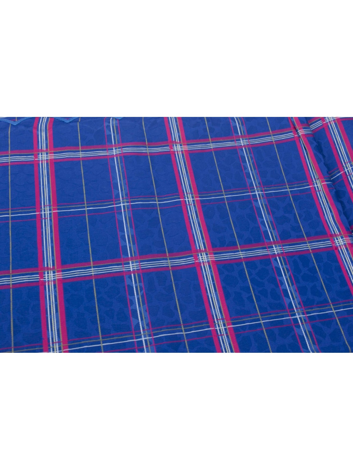 Doble colcha de Algodón Satén Azul real Fucsia Cuadros Paneles 270x270 Rebrodé