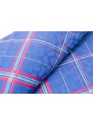 Double bedspread Cotton Satin royal Blue Fuchsia Plaid Panels 270x270 Rebrodé