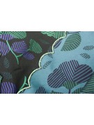 Double couvre-lit Satin de Coton, Noir, Fleurs rose vif et de vert 270x270 Isabel Rebrodé