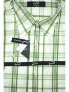 Man Shirt M 40-41 ButtonDown Green Plaid Poplin