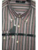 Herrenhemd M 40-41 ButtonDown Grau Pink und Rot FilaFil Stripes