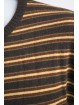 Men's Round Neck Sweater 56 3XL Brown Green Yellow Horizontal Stripes - Cashmere Blend