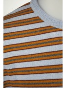 Men's Sweater 56 3XL Light Blue Orange Gray Red Stripes - Cashmere Blend