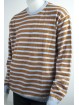 Men's Sweater 56 3XL Light Blue Orange Gray Red Stripes - Cashmere Blend
