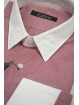 CASSERA Men's Shirt 16 41 Red Collar White
