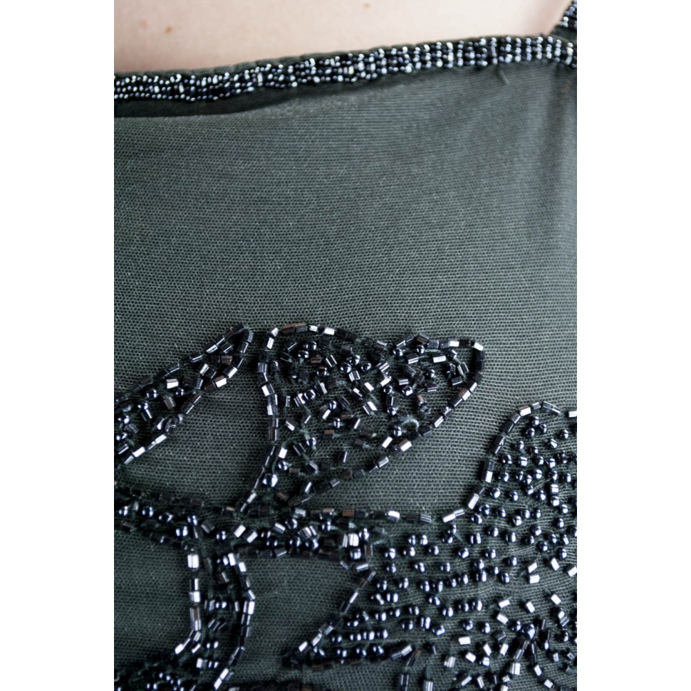 Damen kleid Mini Kleid Elegant S Schwarz - Ramage Perlen und Pailletten