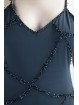 Dress Women's Mini Dress Elegant M Blue - Crossroads of Beads and Sequins