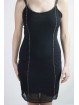 Damen kleid Mini Kleid Elegant Schwarz M - Zeilen mit transparenten Perlen verziert
