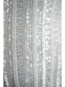 Robe Femmes Mini Robe Élégante M - Blanc Rangées de Perles et de Paillettes
