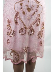 Robe Femmes Élégante Robe fourreau-XL-Rose - Paillettes et de Perles Arabesque