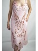 Robe Femmes Élégante Robe fourreau-XL-Rose - Paillettes et de Perles Arabesque