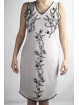Gown Women's Elegant sheath Dress M Light Gray Embroidery Black beaded