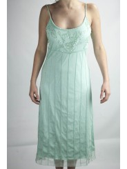 Gown Women's Elegant Sheath Dress L Aquamarine - Floral Sequins Beads