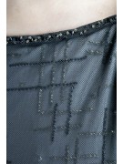 Robe Femmes Mini Robe Élégante M Gris Noir - Perles de la croix Noire