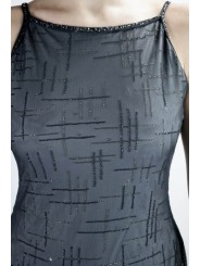 服装の女性のミニドレスで優雅なMグレー黒玉になったクロスBlack