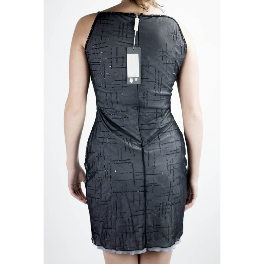 Dress Women's Mini Dress Elegant M Grey Black - Beaded cross Black