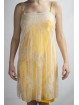 服装の女性のミニドレスS"優雅な黄白色のチュールビーやスパンコール