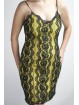 Elegant Mini Sheath Dress Woman M Yellow Black Lace Beads and Sequins