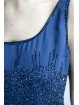 Elegant Woman Sheath Dress M Blue - parsemée de perles semi-transparentes