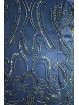 Elegante schede damesjurk M blauw - kralen satijnen band