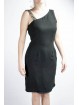 Elegant Woman Sheath Dress M Black - Asymmetrical with Strass