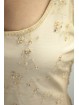 Elegant Mini Sheath Dress Woman M Ivory - Sequined Flowers and Beads