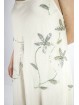 エレガントな空中ブランコの女性ミニドレスMアイボリー-花の刺繡とスパンコール