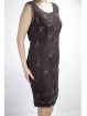 Elegante vrouw schede jurk M bruin - kralen sterren