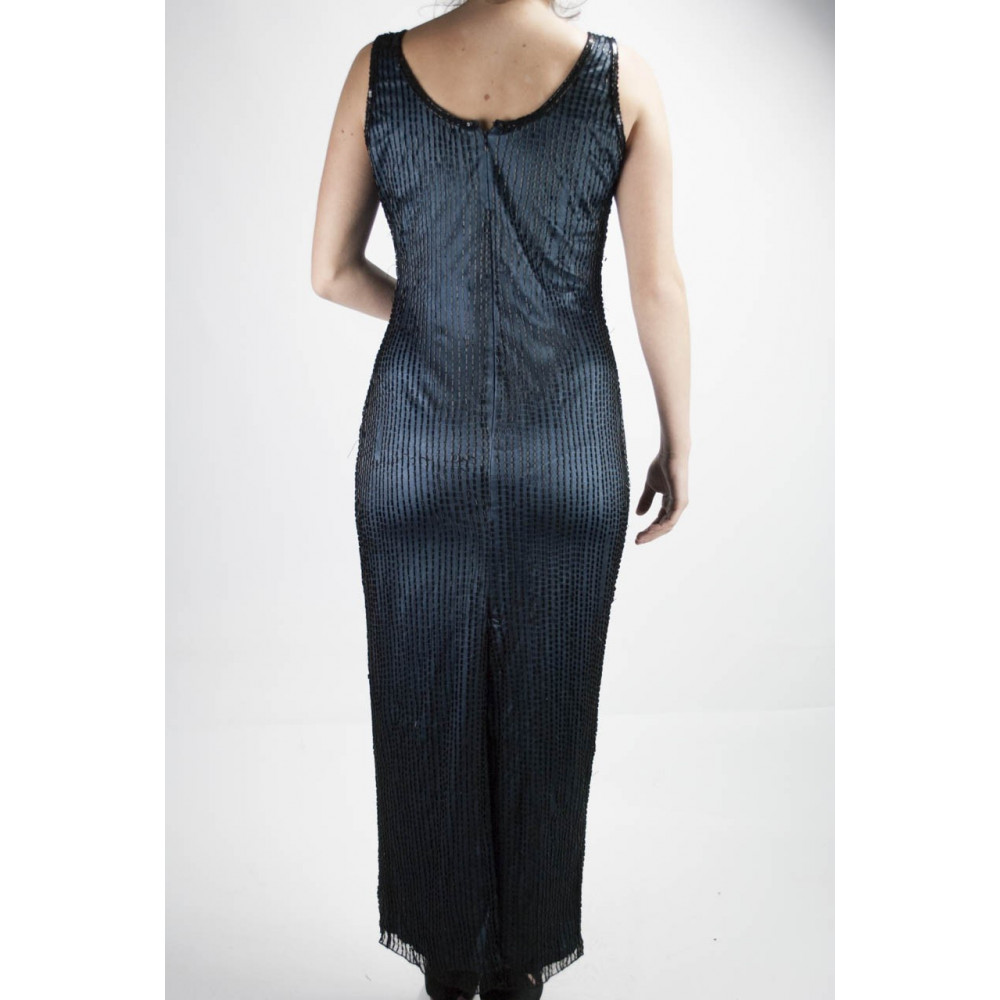 Woman Long Overcoat Elegant M Light Blue Black - Rain of sheath dresses