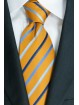 Tie Orange Regimental Heavenly Blue - 100% Pure Silk - Made in Italy