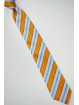 Krawatte Orange Regimental Hellblau - 100% Reine Seide - Made in Italy