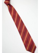 Tie Red Regimental-Yellow-Black - 100% Pure Silk - Made in Italy