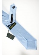 Cravatta Celeste Tintaunita Lavorazione Piccoli Quadretti - 100% Pura Seta - Made in Italy