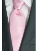 Pink tie Tintaunita Machining Horizontal Lines - 100% Pure Silk - Made in Italy