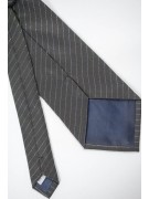 Krawatte Breit Grau Regimental Rosa - 100% Reine Seide - Made in Italy
