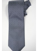 Tie Grey Small Designs in White and Dark Grey - Laura Biagiotti - 100% Pure Silk