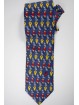 Krawatte - Kleine Zeichnungen, Stier Lamborghini - Blau, Rot, Gelb, Bluette - 100% Reine Seide