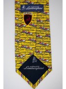 Krawatte Gelb-Zeichnungen Boote OffShore-Lamborghini - 100% Reine Seide
