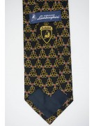 Cravatta nero Piccoli Disegni Lamborghini  - 1020 - 100% Pura Seta