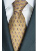 Corbata Color Beige Pequeños Dibujos Lamborghini - 1018 - 100% Pura Seda