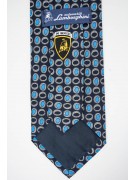 Krawatte Blau Kleine Muster Türkis Lamborghini - 1013 - 100% Reine Seide